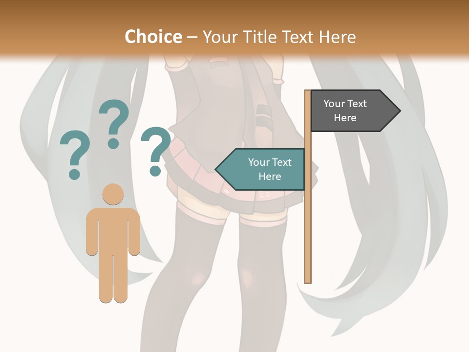 A Girl With Blue Hair Is Standing In Front Of A Brown Wall PowerPoint Template