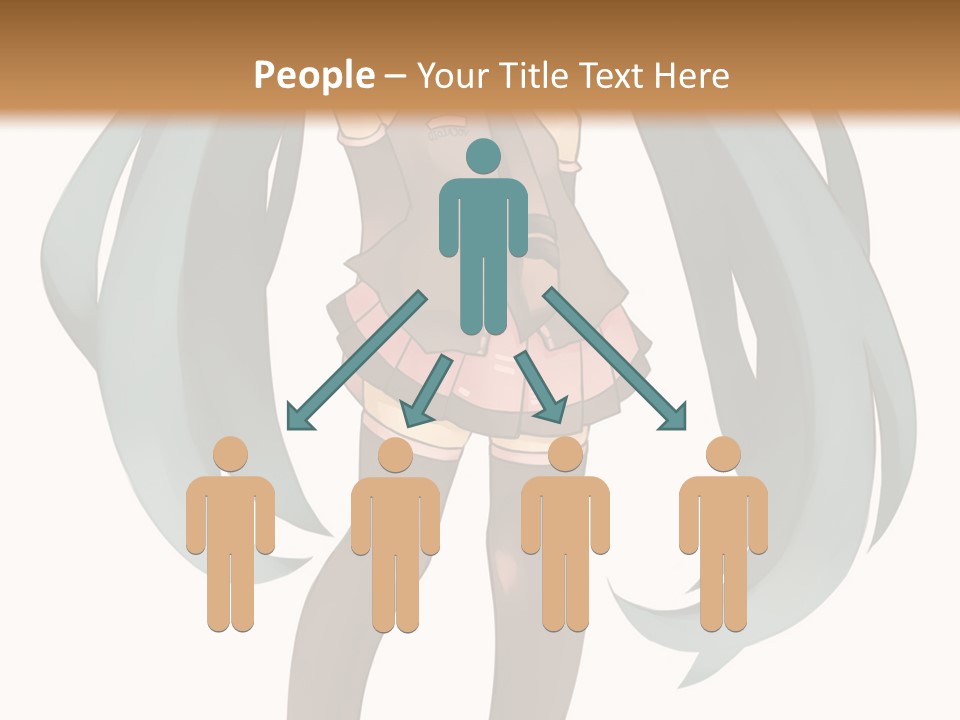 A Girl With Blue Hair Is Standing In Front Of A Brown Wall PowerPoint Template