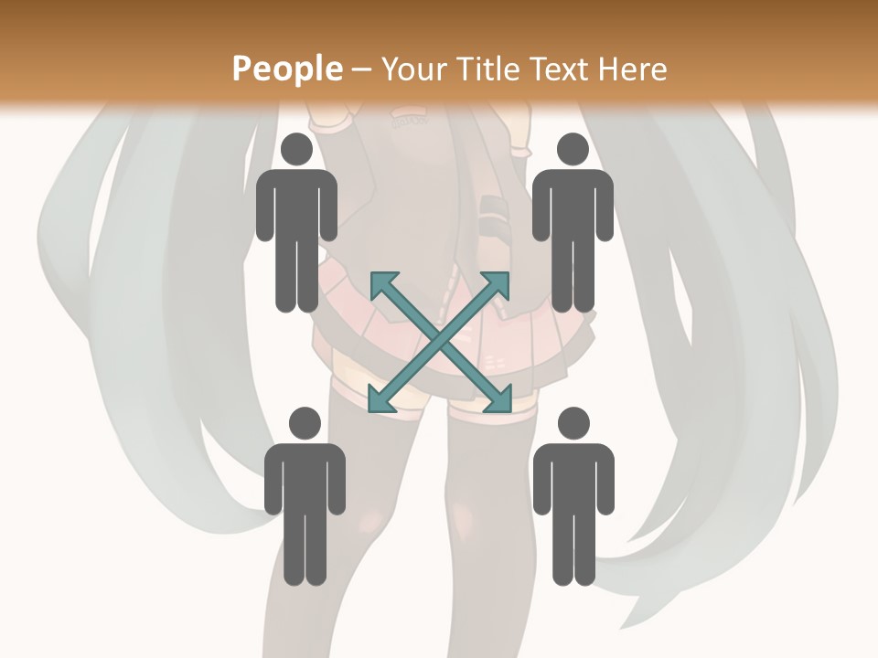 A Girl With Blue Hair Is Standing In Front Of A Brown Wall PowerPoint Template