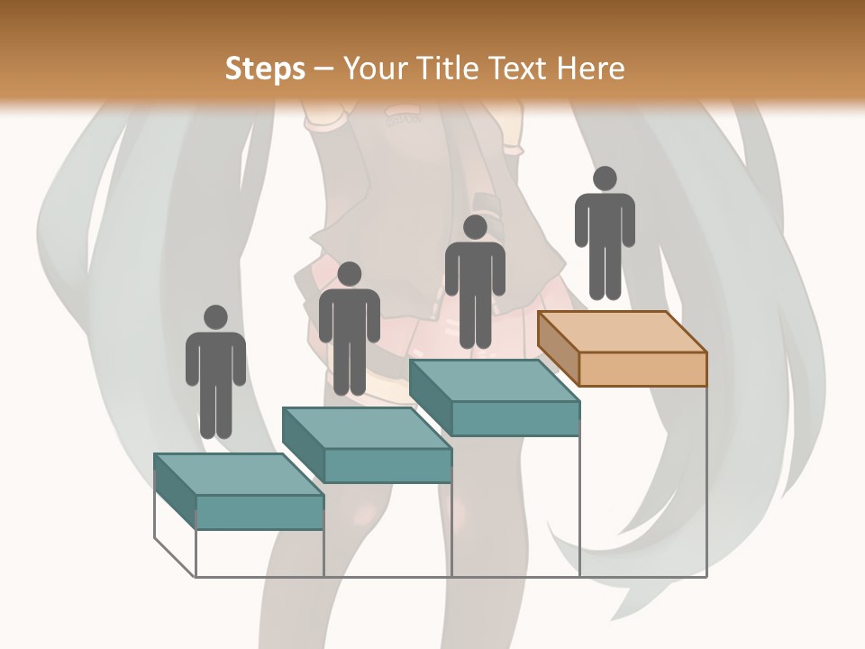 A Girl With Blue Hair Is Standing In Front Of A Brown Wall PowerPoint Template