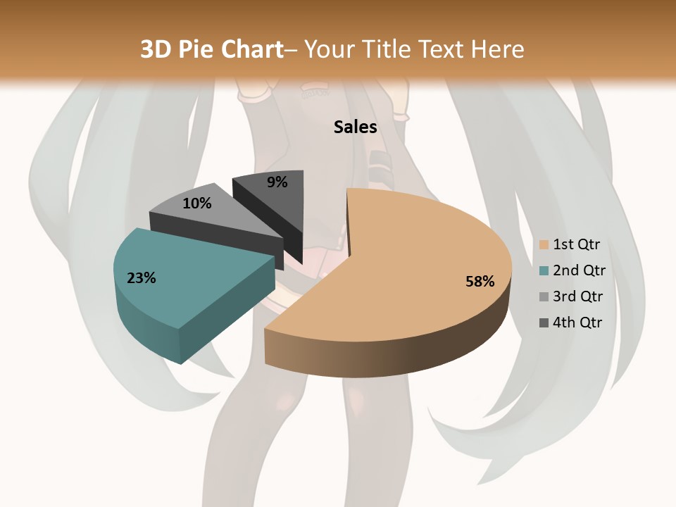 A Girl With Blue Hair Is Standing In Front Of A Brown Wall PowerPoint Template