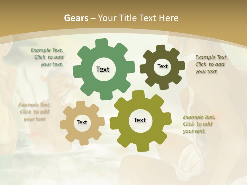 A Group Of Naked People In The Water PowerPoint Template