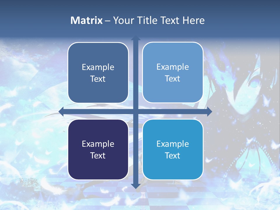 A Woman With Long Hair And A Blue Dress Is Standing In Front Of A Full PowerPoint Template