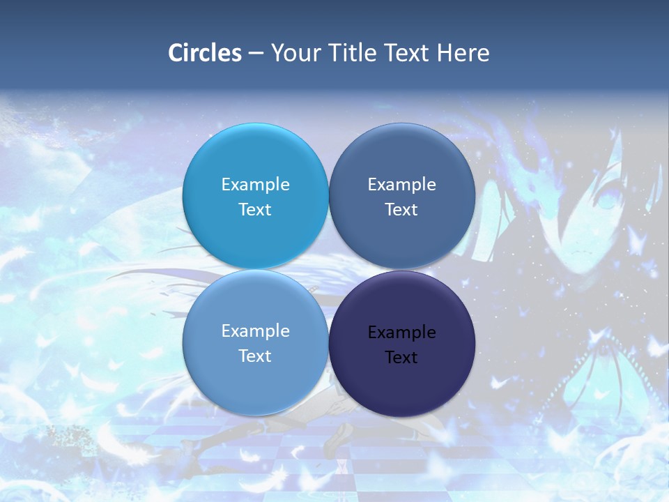 A Woman With Long Hair And A Blue Dress Is Standing In Front Of A Full PowerPoint Template