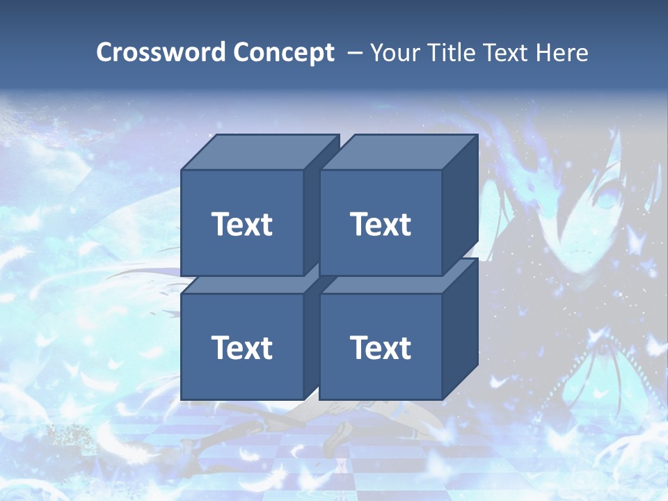 A Woman With Long Hair And A Blue Dress Is Standing In Front Of A Full PowerPoint Template
