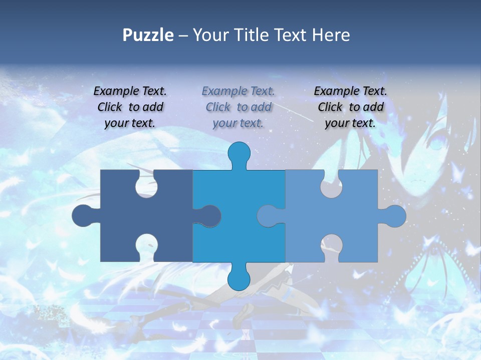 A Woman With Long Hair And A Blue Dress Is Standing In Front Of A Full PowerPoint Template