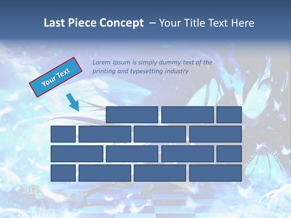 A Woman With Long Hair And A Blue Dress Is Standing In Front Of A Full PowerPoint Template