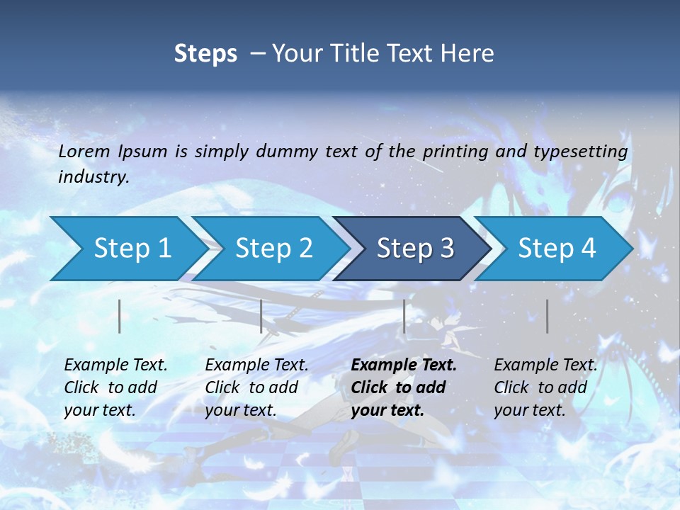 A Woman With Long Hair And A Blue Dress Is Standing In Front Of A Full PowerPoint Template