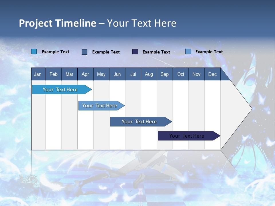 A Woman With Long Hair And A Blue Dress Is Standing In Front Of A Full PowerPoint Template