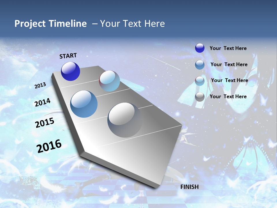A Woman With Long Hair And A Blue Dress Is Standing In Front Of A Full PowerPoint Template
