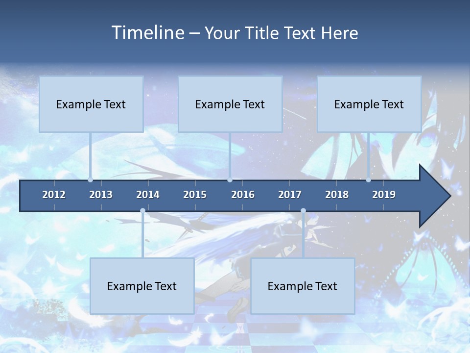 A Woman With Long Hair And A Blue Dress Is Standing In Front Of A Full PowerPoint Template