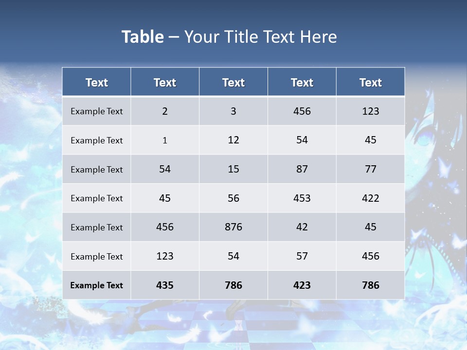 A Woman With Long Hair And A Blue Dress Is Standing In Front Of A Full PowerPoint Template