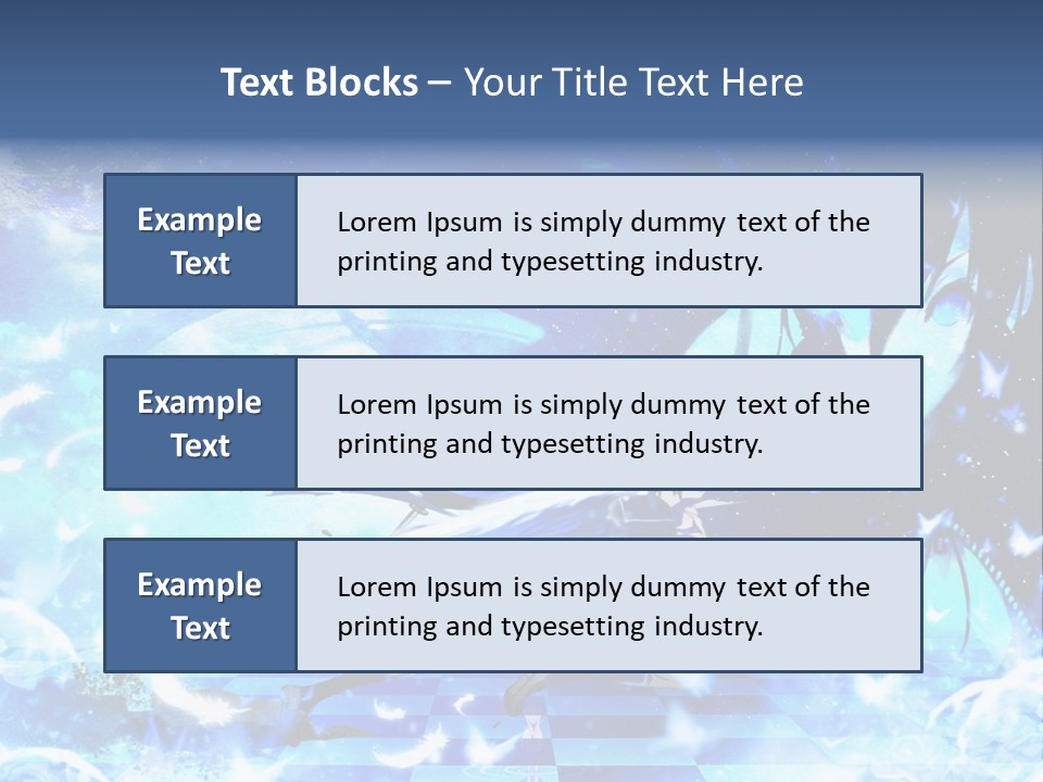 A Woman With Long Hair And A Blue Dress Is Standing In Front Of A Full PowerPoint Template