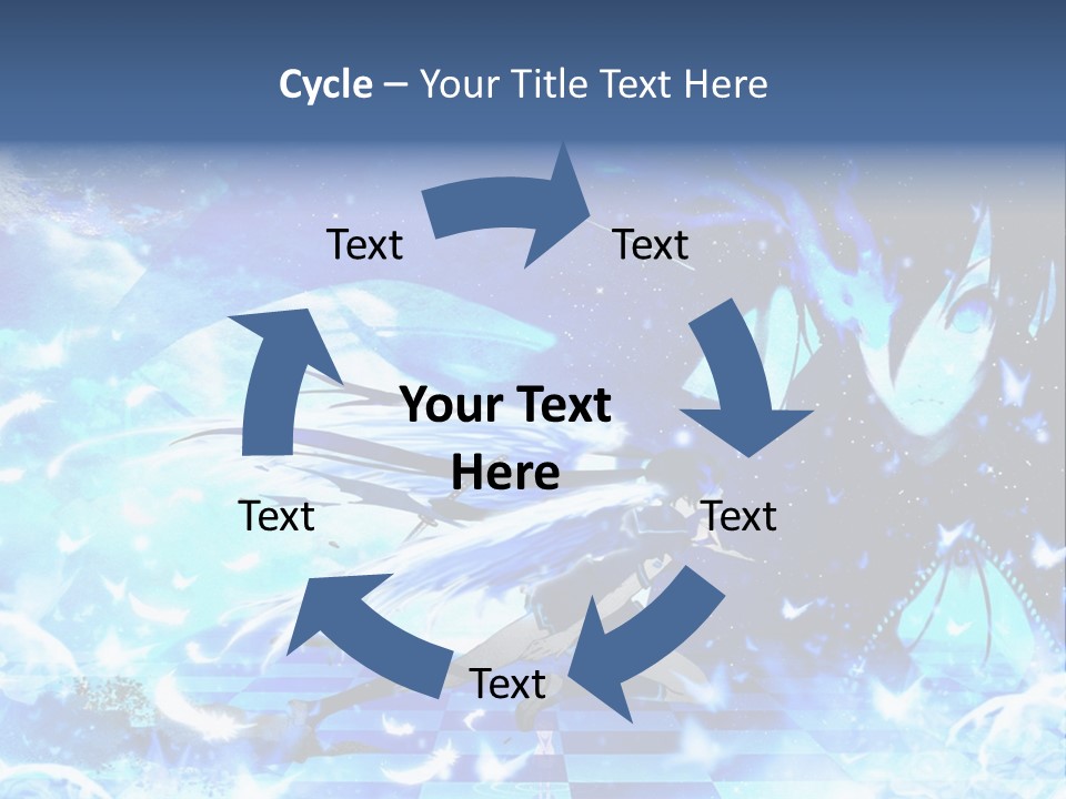 A Woman With Long Hair And A Blue Dress Is Standing In Front Of A Full PowerPoint Template