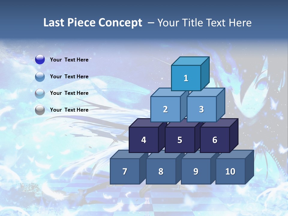 A Woman With Long Hair And A Blue Dress Is Standing In Front Of A Full PowerPoint Template