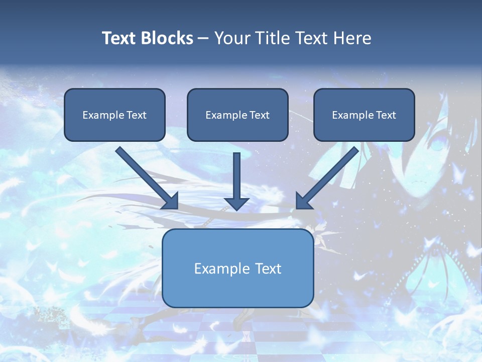 A Woman With Long Hair And A Blue Dress Is Standing In Front Of A Full PowerPoint Template