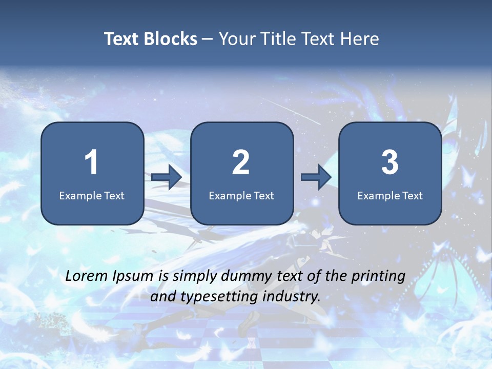 A Woman With Long Hair And A Blue Dress Is Standing In Front Of A Full PowerPoint Template