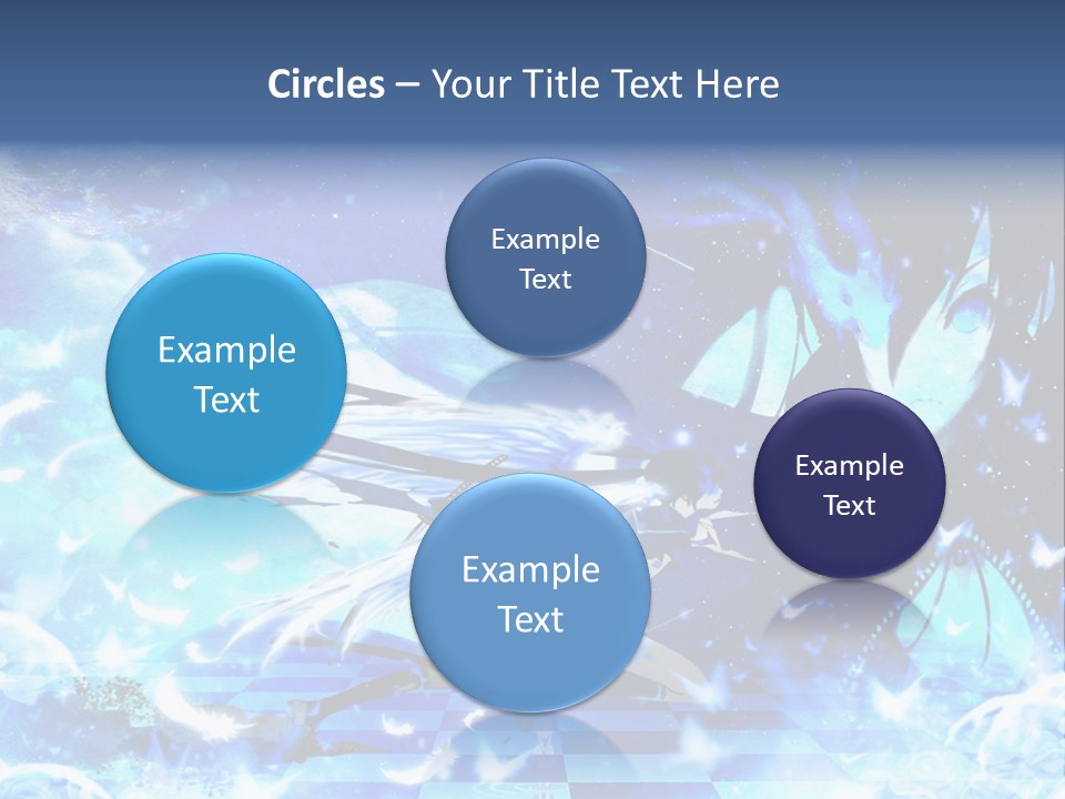 A Woman With Long Hair And A Blue Dress Is Standing In Front Of A Full PowerPoint Template