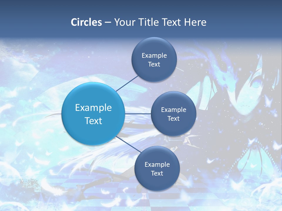 A Woman With Long Hair And A Blue Dress Is Standing In Front Of A Full PowerPoint Template