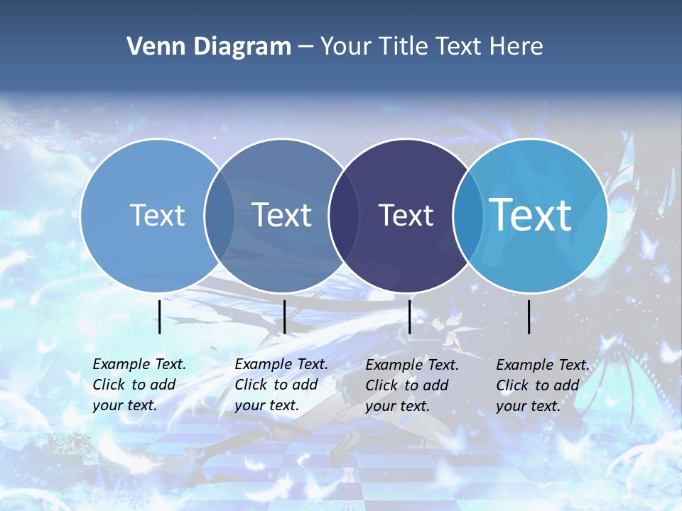 A Woman With Long Hair And A Blue Dress Is Standing In Front Of A Full PowerPoint Template