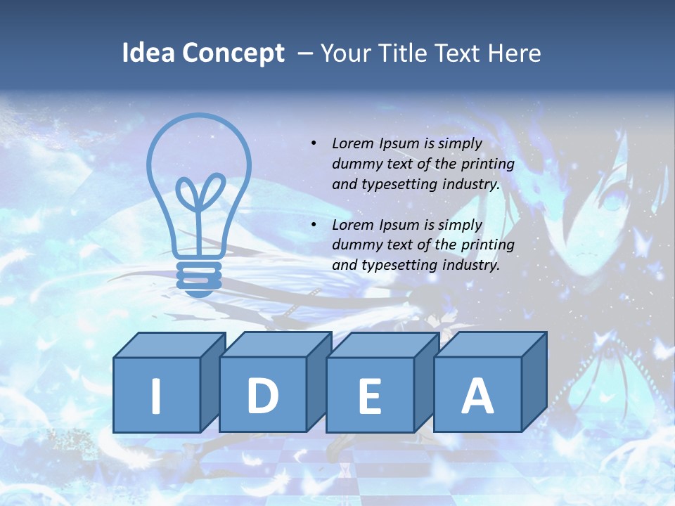 A Woman With Long Hair And A Blue Dress Is Standing In Front Of A Full PowerPoint Template