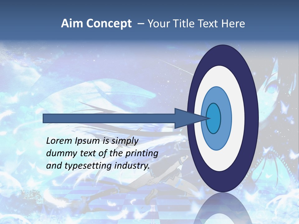 A Woman With Long Hair And A Blue Dress Is Standing In Front Of A Full PowerPoint Template