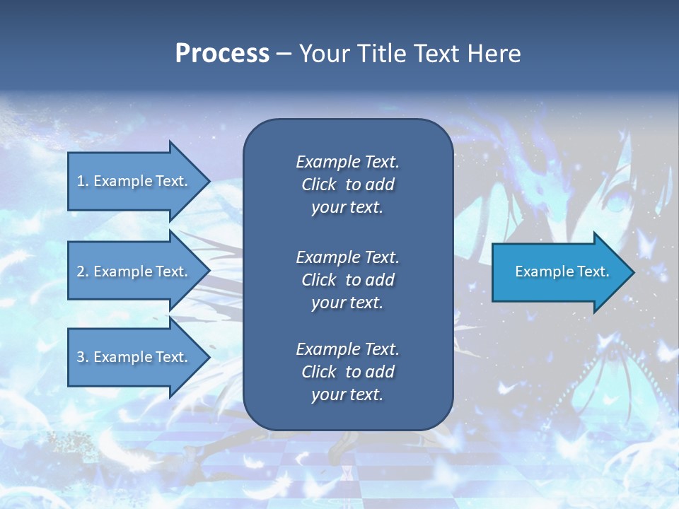 A Woman With Long Hair And A Blue Dress Is Standing In Front Of A Full PowerPoint Template