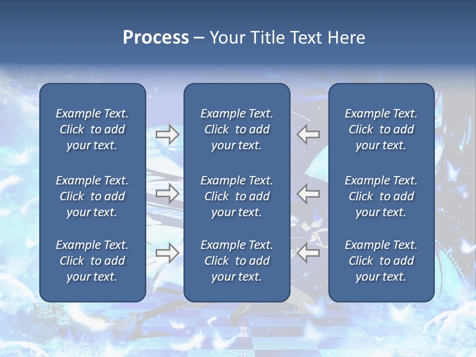 A Woman With Long Hair And A Blue Dress Is Standing In Front Of A Full PowerPoint Template