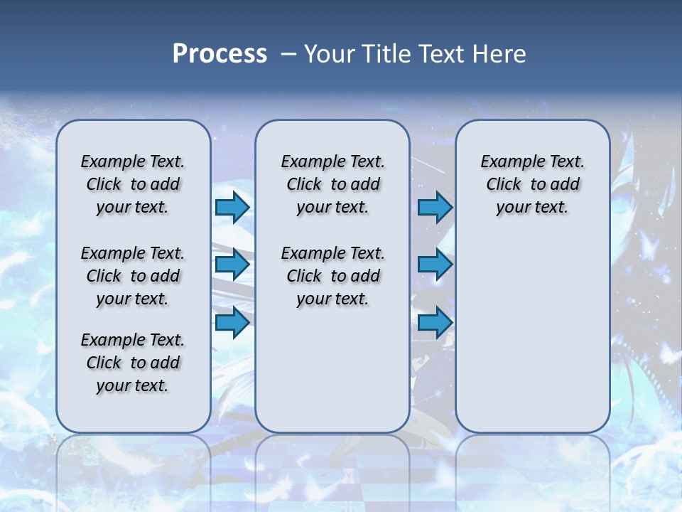 A Woman With Long Hair And A Blue Dress Is Standing In Front Of A Full PowerPoint Template