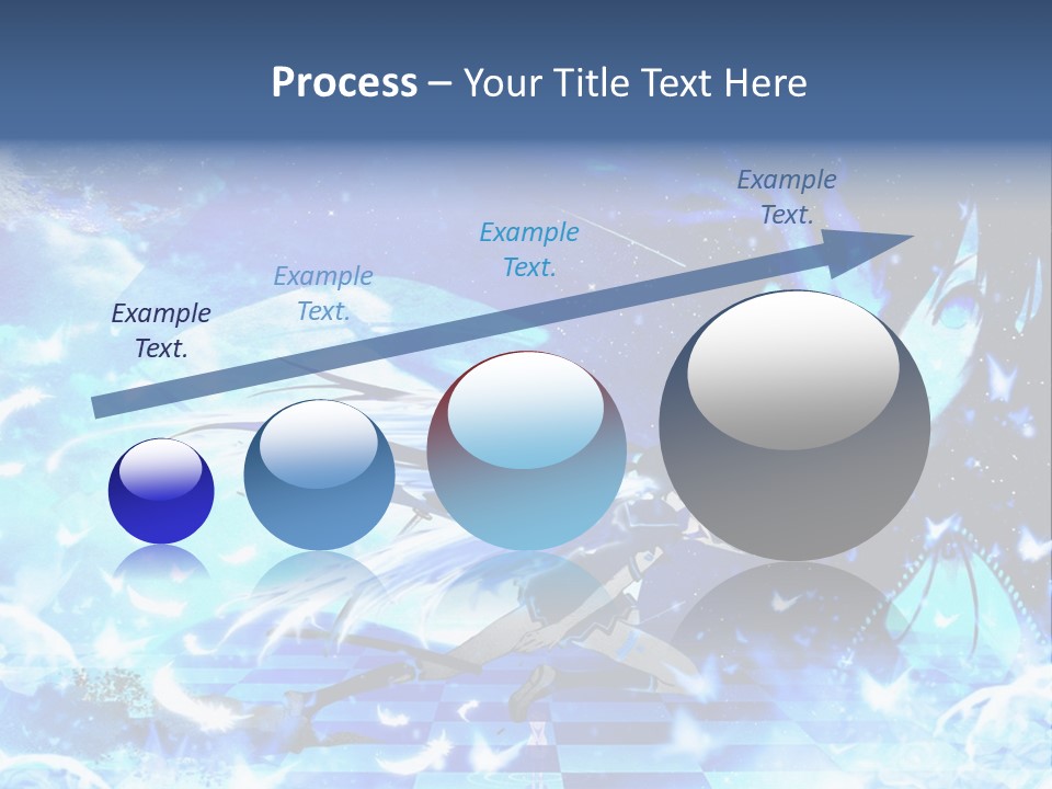 A Woman With Long Hair And A Blue Dress Is Standing In Front Of A Full PowerPoint Template