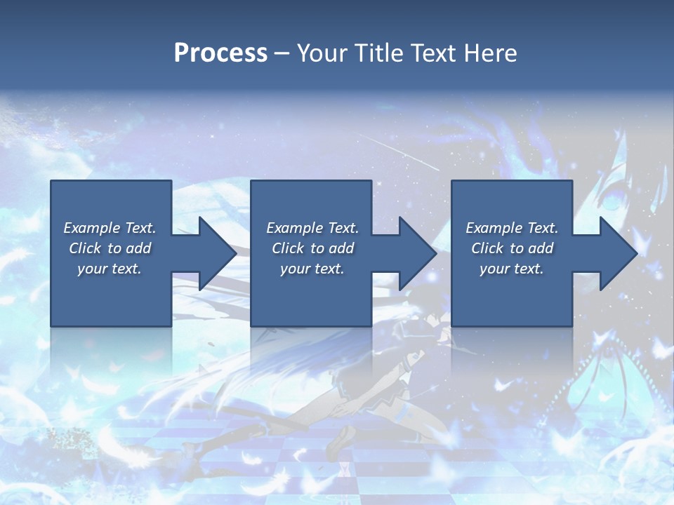 A Woman With Long Hair And A Blue Dress Is Standing In Front Of A Full PowerPoint Template
