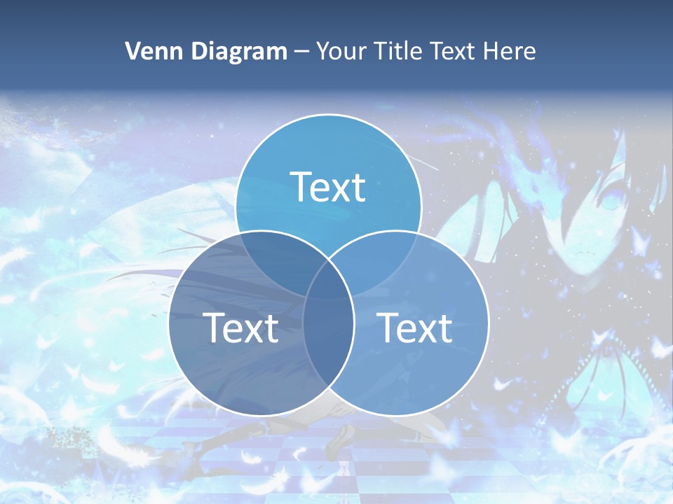 A Woman With Long Hair And A Blue Dress Is Standing In Front Of A Full PowerPoint Template