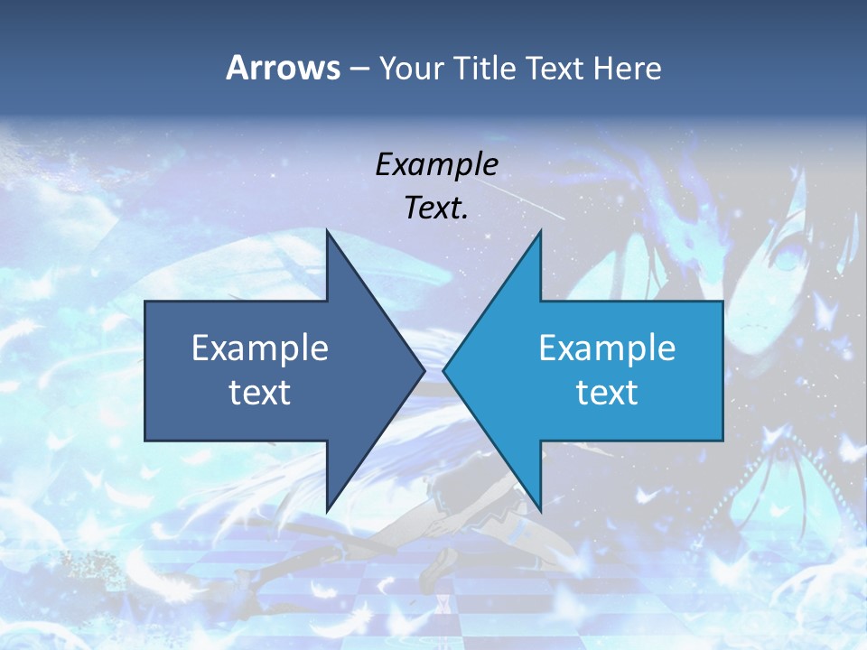 A Woman With Long Hair And A Blue Dress Is Standing In Front Of A Full PowerPoint Template