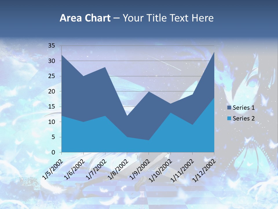 A Woman With Long Hair And A Blue Dress Is Standing In Front Of A Full PowerPoint Template