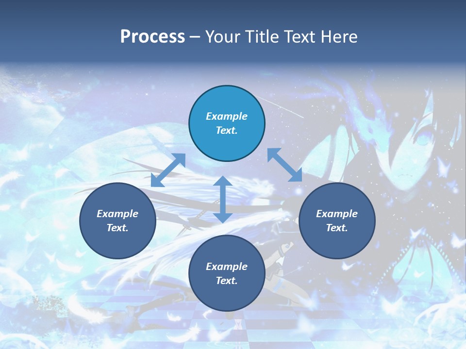 A Woman With Long Hair And A Blue Dress Is Standing In Front Of A Full PowerPoint Template