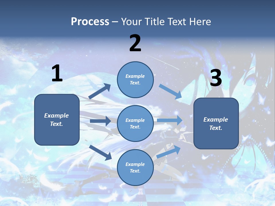 A Woman With Long Hair And A Blue Dress Is Standing In Front Of A Full PowerPoint Template