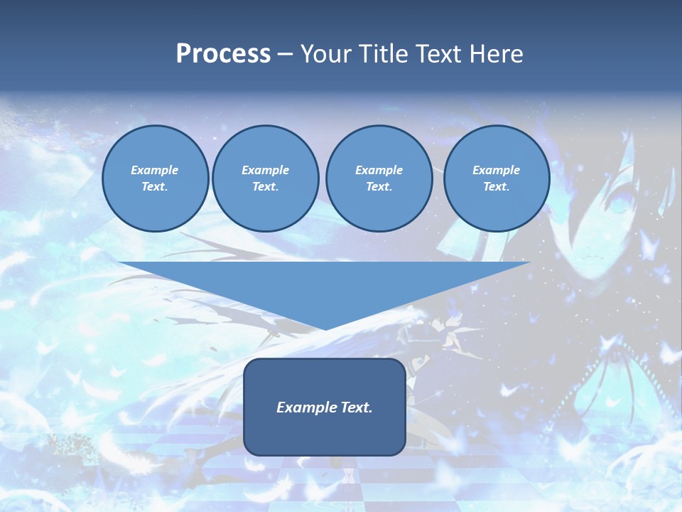 A Woman With Long Hair And A Blue Dress Is Standing In Front Of A Full PowerPoint Template