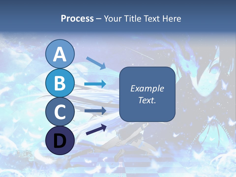 A Woman With Long Hair And A Blue Dress Is Standing In Front Of A Full PowerPoint Template