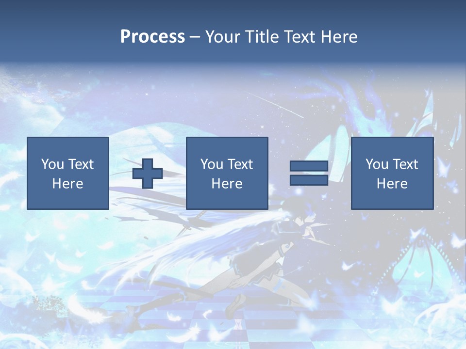 A Woman With Long Hair And A Blue Dress Is Standing In Front Of A Full PowerPoint Template