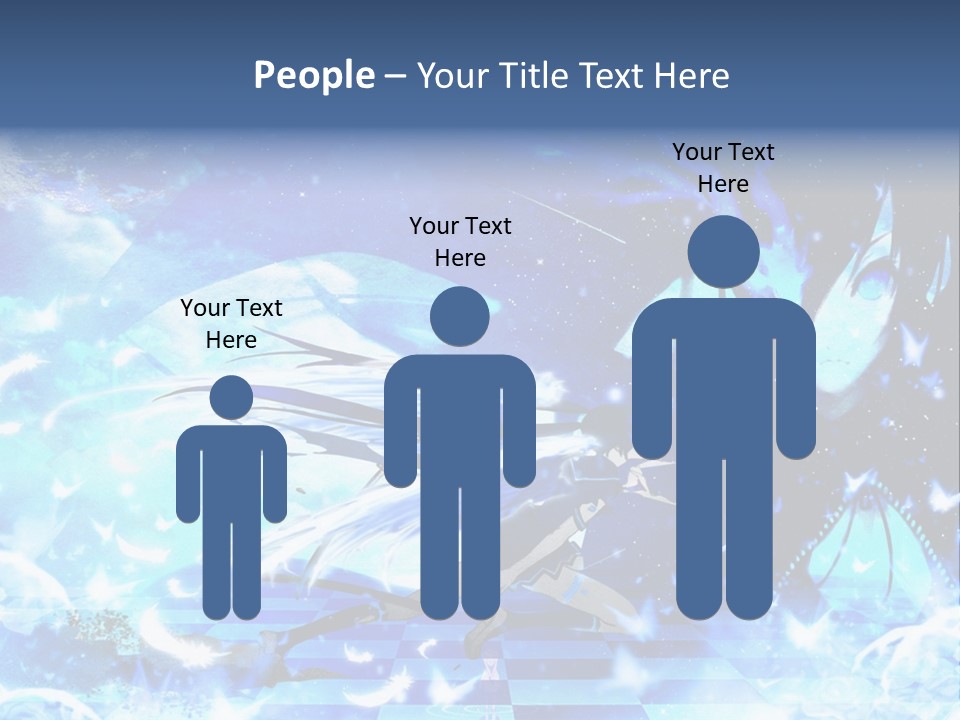 A Woman With Long Hair And A Blue Dress Is Standing In Front Of A Full PowerPoint Template