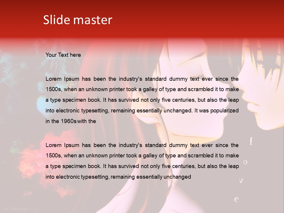 A Couple Kissing In Front Of A Colorful Background PowerPoint Template