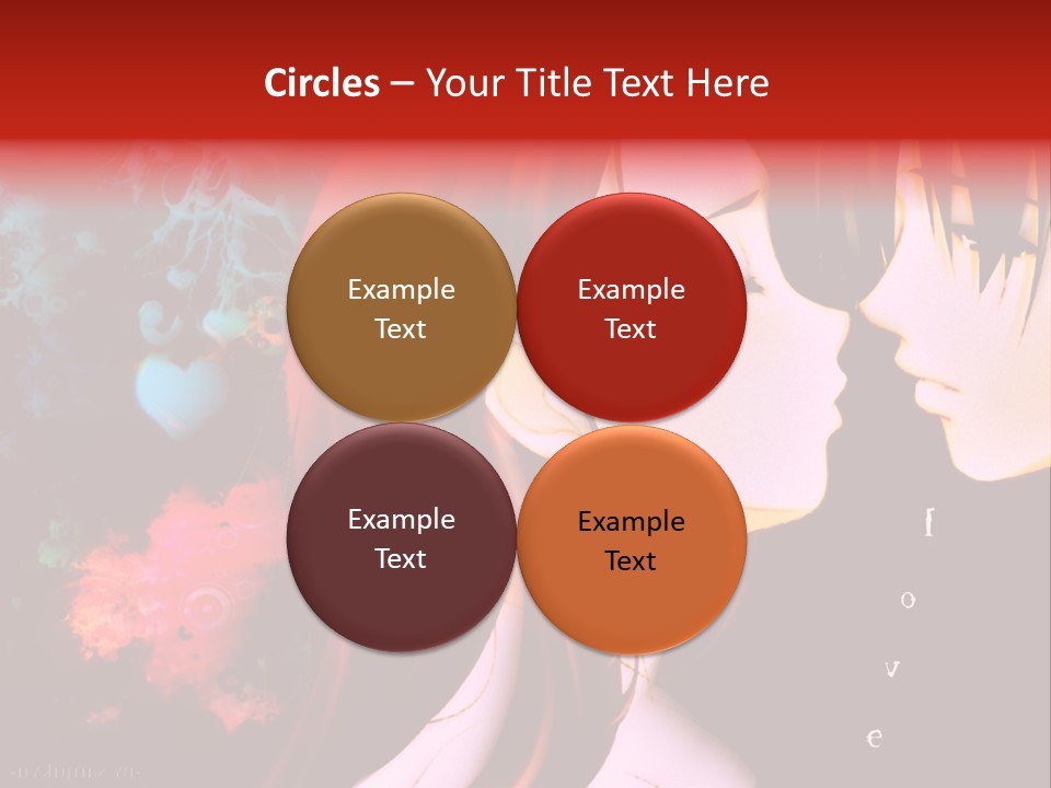 A Couple Kissing In Front Of A Colorful Background PowerPoint Template