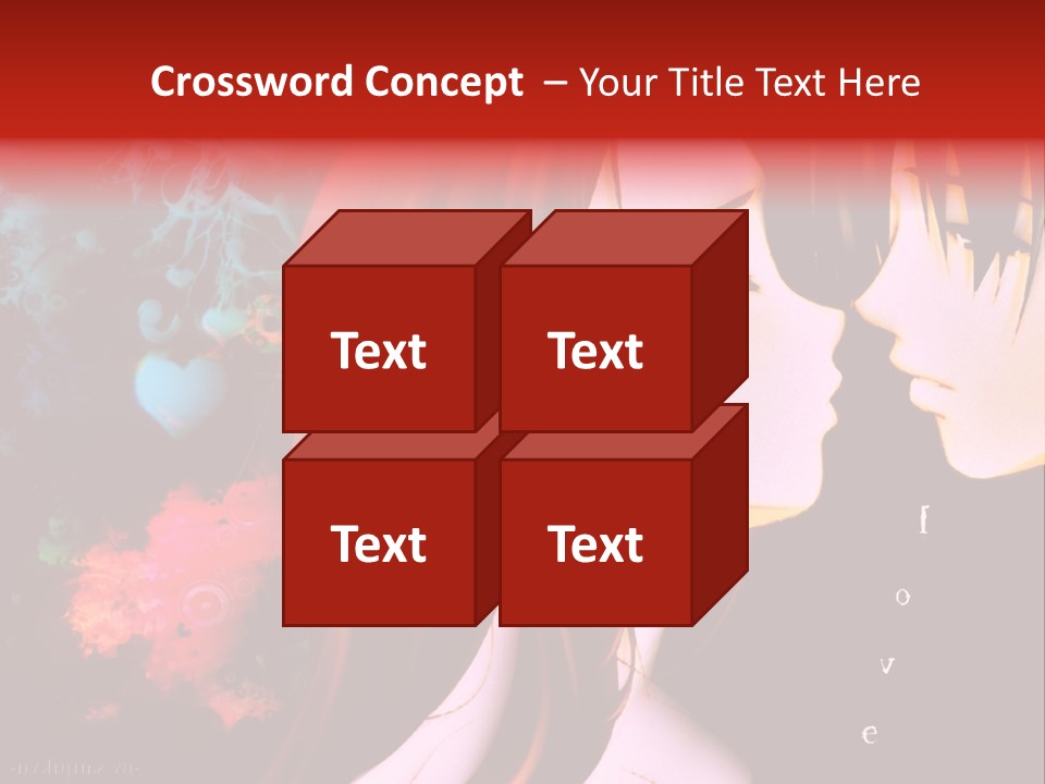 A Couple Kissing In Front Of A Colorful Background PowerPoint Template