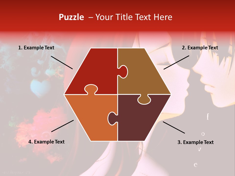 A Couple Kissing In Front Of A Colorful Background PowerPoint Template