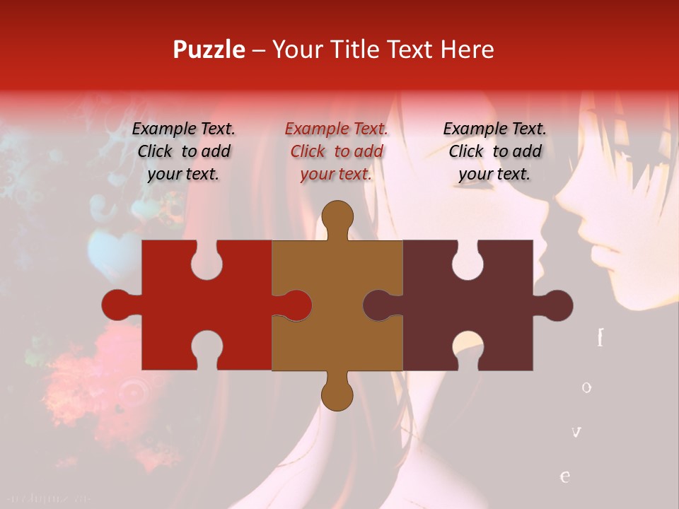 A Couple Kissing In Front Of A Colorful Background PowerPoint Template