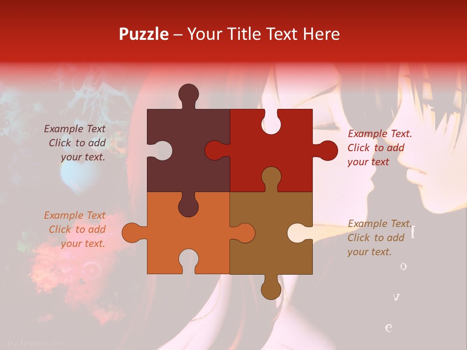 A Couple Kissing In Front Of A Colorful Background PowerPoint Template