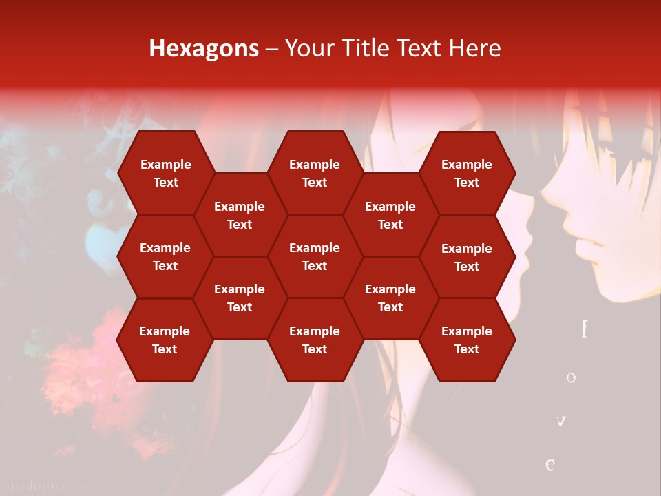 A Couple Kissing In Front Of A Colorful Background PowerPoint Template