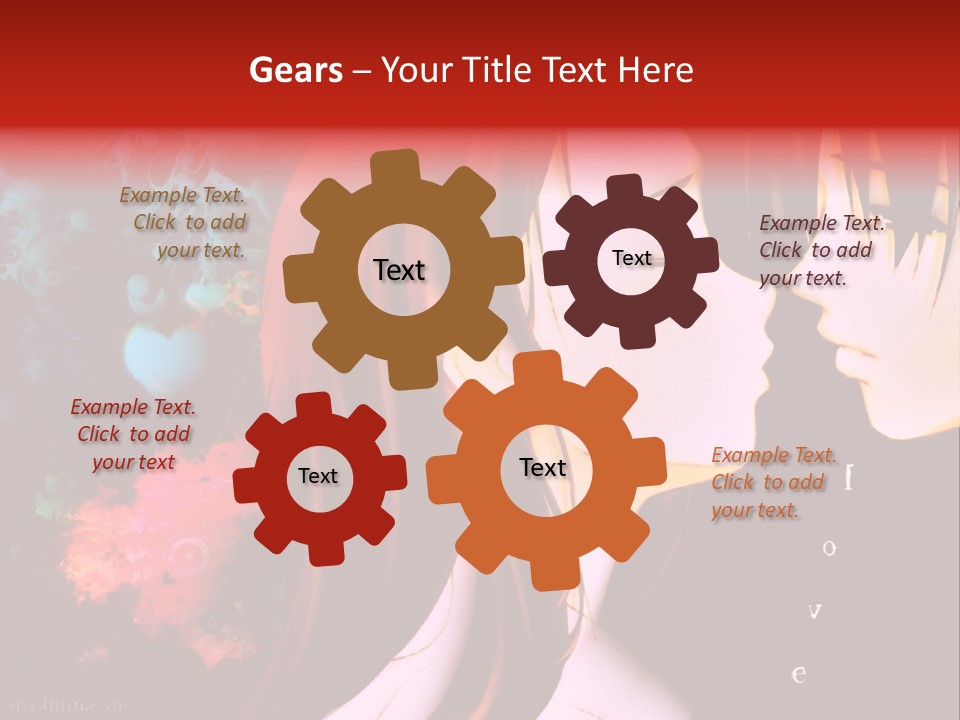 A Couple Kissing In Front Of A Colorful Background PowerPoint Template