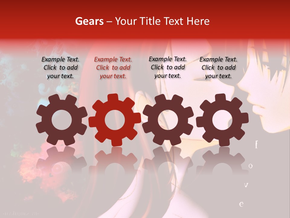 A Couple Kissing In Front Of A Colorful Background PowerPoint Template