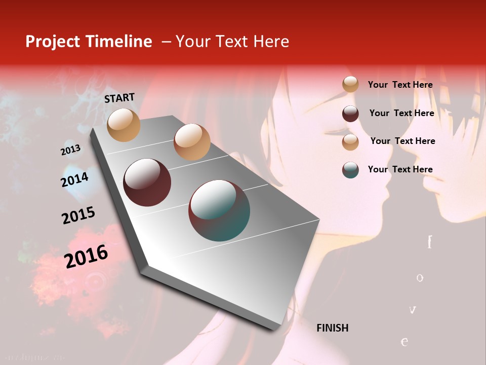 A Couple Kissing In Front Of A Colorful Background PowerPoint Template